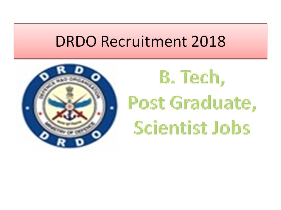DRDO Recruitment 2018 Latest Central Govt jobs Vacancy