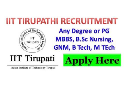 IIT Tirupathi Recruitment 2018 Latest Central Govt Jobs in Andrapradesh