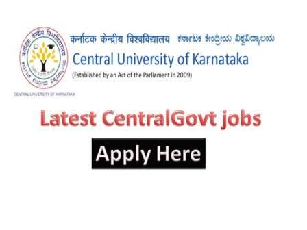 Central university of Karnataka recruitment 2021