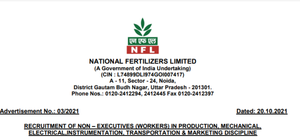 National Fertilizer Recruitment Notification