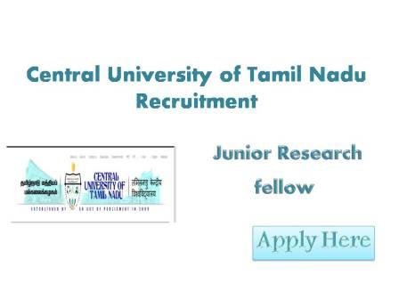 Central University of Tamil Nadu Recruitment 2021 Position on a contract basis to work in a time-bound DBT sponsored research project