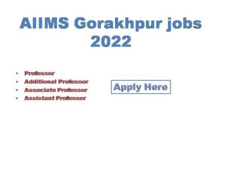 AIIMS Gorakhpur jobs 2022