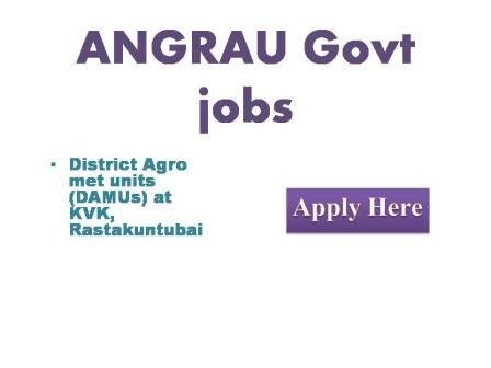 ANGRAU Govt jobs 2022