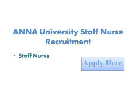 ANNA University Staff Nurse Recruitment 2021 Staff Nurse Equivalent to professional Assistant -III on a daily wage basis