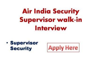 Air India Security Supervisor walk-in Interview 2021 Alliance Air Aviation Limited ( A Wholly Owned Subsidiary of Air India Limited )