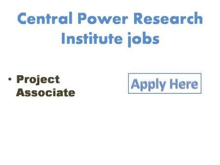 Central Power Research Institute jobs 2022
