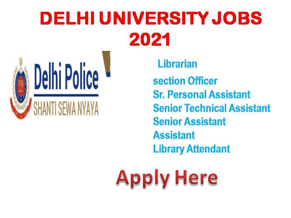 Delhi University Jobs 2021 for Librarian Recruitment