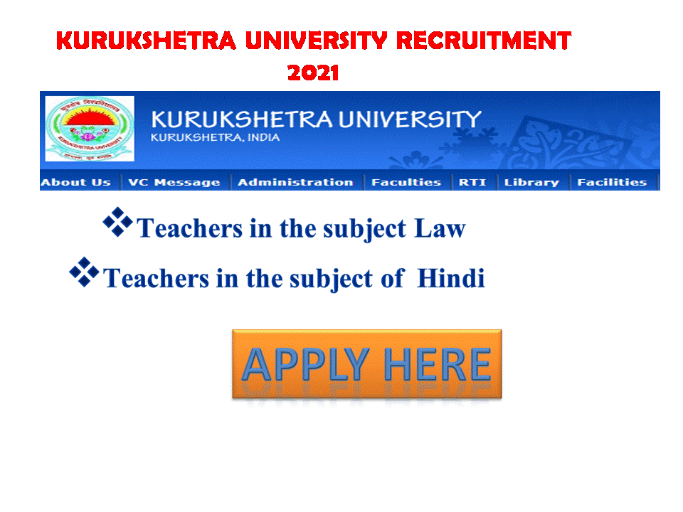 Kurukshetra University Recruitment