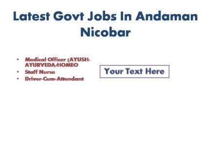 Latest Govt Jobs In Andaman Nicobar  2022