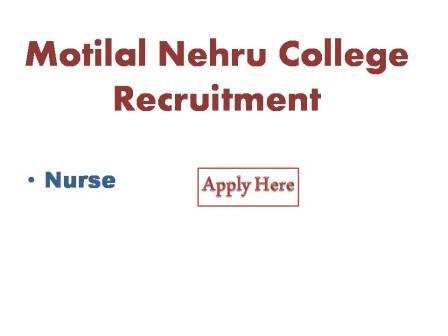 Motilal Nehru College Recruitment 2021