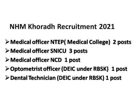 NHM Khoradh Recruitment 2021