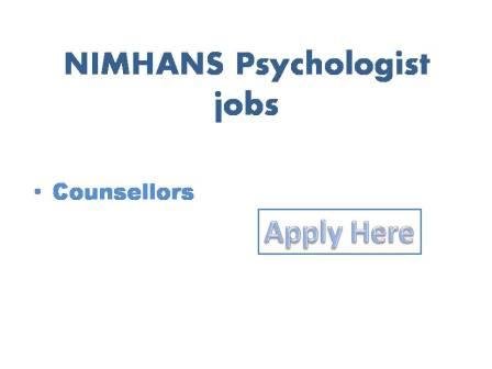NIMHANS Psychologist jobs 2021