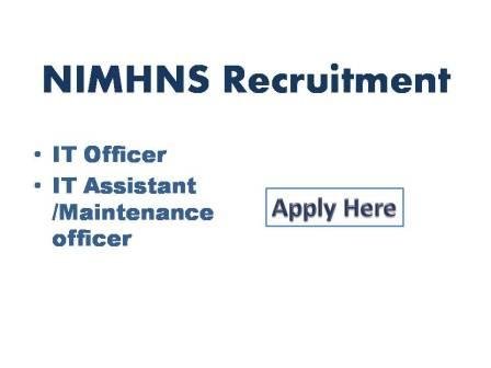 NIMHNS  Engineering Recruitment 2021