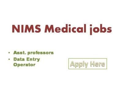 NIMS Medical jobs 2021