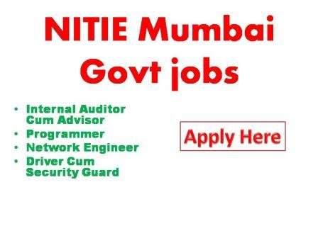 NITIE Mumbai Govt jobs 2022 National Institute of Industrial Engineering (NITIE) Mumbai  (Ministry of Education, Govt of India )