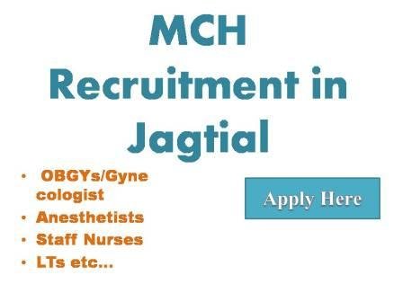 MCH Recruitment 2022 in Jagtial Telangana