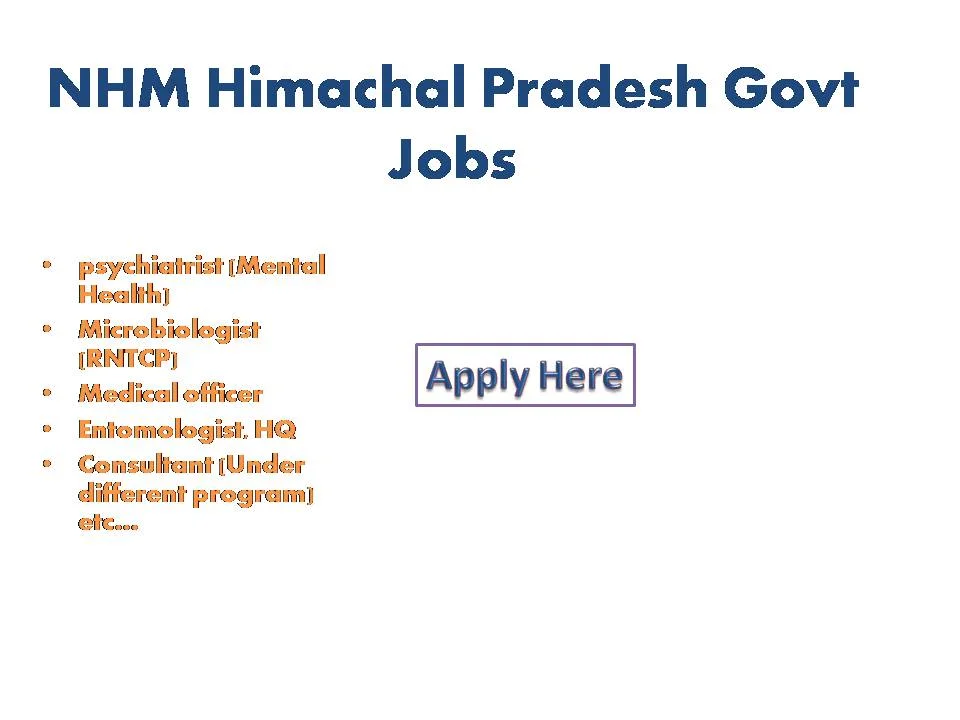 NHM Himachal Pradesh Govt Jobs 2021