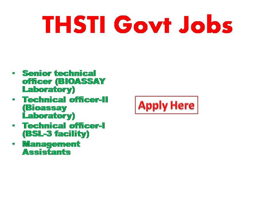 THSTI Govt Jobs 2022