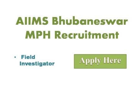 AIIMS Bhubaneshwar MPH Recruitment 2022