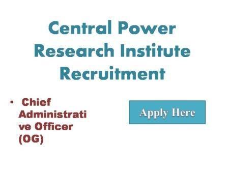 Central Power Research Institute Recruitment 2022