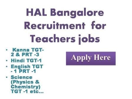 HAL Bangalore Recruitment 2022 for Teachers