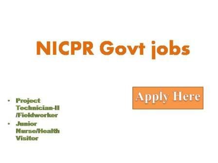NICPR Govt jobs 2022