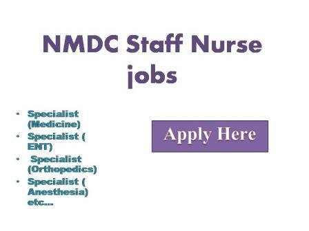 NMDC Staff Nurse jobs 2022