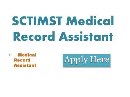 SCTIMST Medical Record Assistant jobs