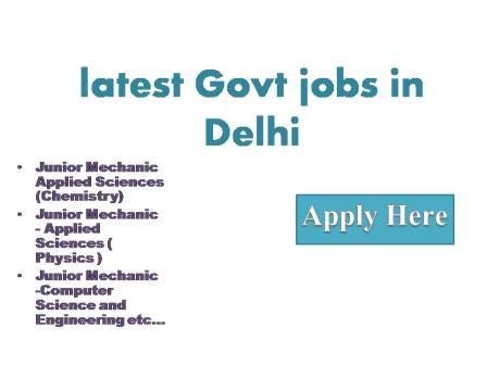 latest Govt jobs in Delhi