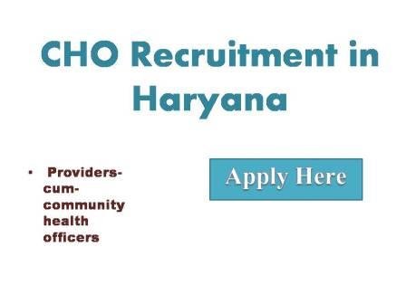 CHO Recruitment in Haryana