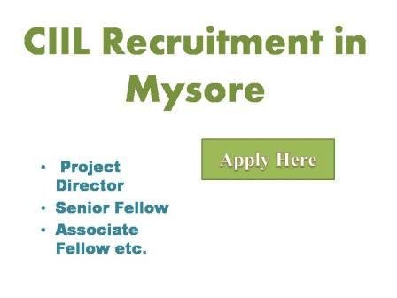 CIIL Recruitment in Mysore Centra Institute of Indian Languages (Ministry of education) Department of Higher Education,