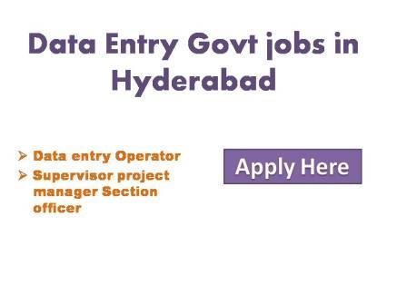 Data Entry Govt jobs in Hyderabad