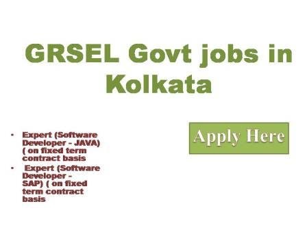 GRSEL Govt jobs in Kolkata