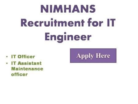 NIMHANS Recruitment for IT Engineer