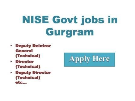 NISE Govt jobs in Gurgram