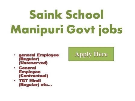 Saink School Manipuri Govt jobs 2022 Principal Sainik School Mainipuri (Utter Pradesh) invites applications from eligible candidates
