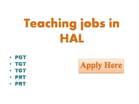 Teaching jobs in HAL