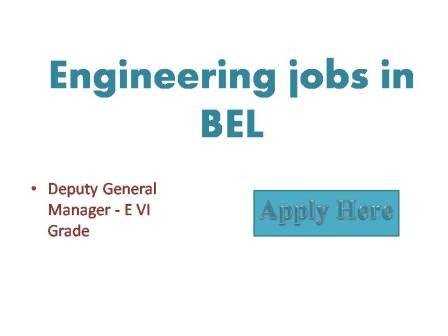 Engineering jobs in BEL Bharat Electronics Limited a Navaratna PSU and India's premier defense electronics company is inviting
