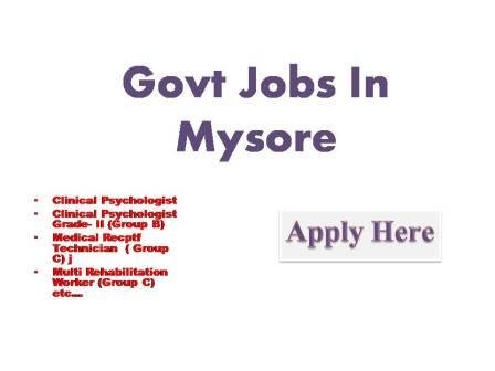 Govt Jobs In Mysore 2022