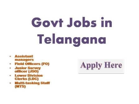 Govt jobs in Telangana 2022