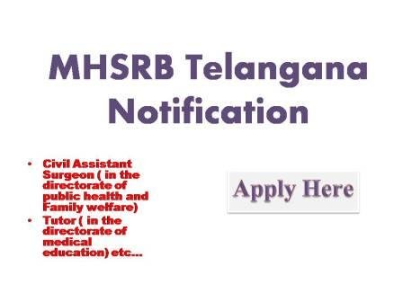 MHSRB Telangana Notification 2022
