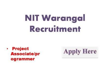 NIT Warangal Recruitment 2022 National Institute of Technology Warangal & NITMINER Technologies private limited template