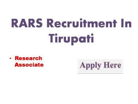 RARS Recruitment In Tirupati 2022
