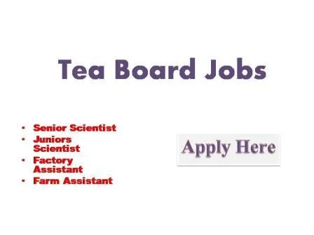 Tea Board Jobs 2022 Applications are invited for engagement of contractual manpower in Darjeeling tea research & Development