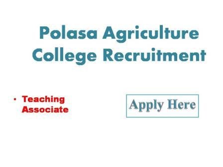 Polasa Agriculture College Recruitment 2022