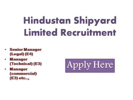Hidhustan Shipyard Limited Recruitment 2022 HSL is the pioneer Shipbuilding and ship Repair Yard functioning under the minstry