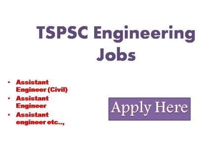 TSPSC Engineering Jobs 2022 Applications are invited online from qualified candidates through the proforma application to be made
