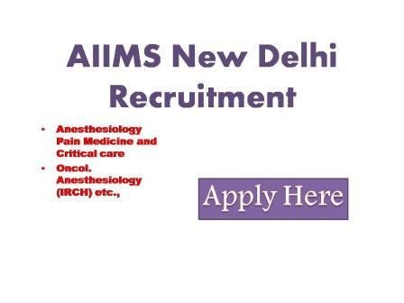 AIIMS New Delhi Recruitment 2022 The special recruitment drive  by way of walk-in interviews for the appointment of senior residents