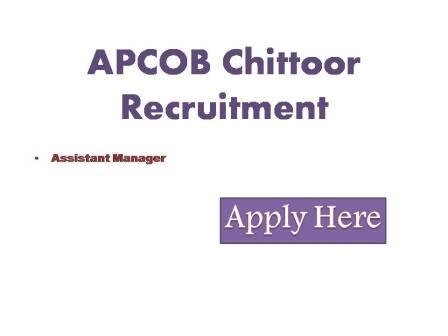 APCOB Chittoor Recruitment 2022 Applications are invited for appointment to the pots of Assitant manager in the Chittoor district