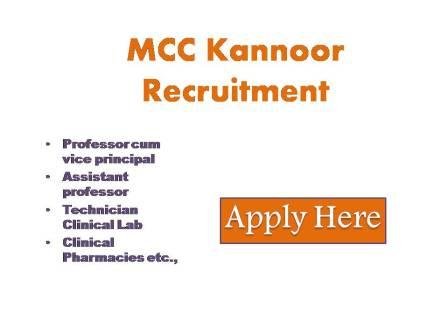 MCC Kannoor Recruitment 2023 Post graduate institute of Oncology Sciences and Research (An autonomous institution under the Government